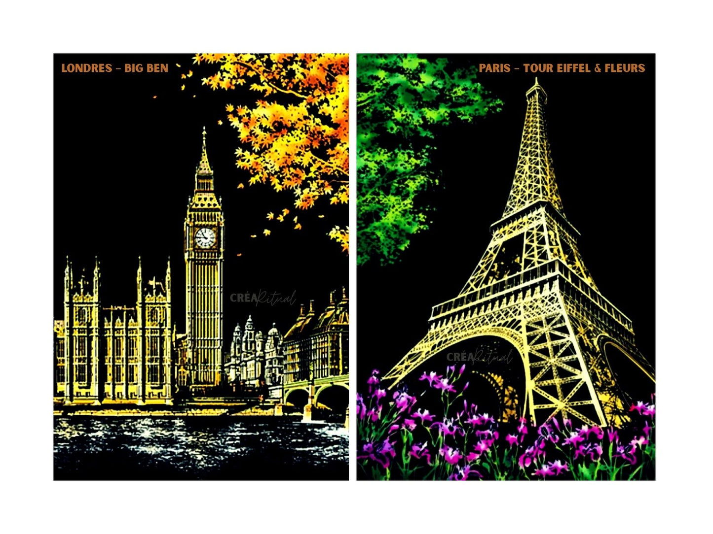 Peinture à gratter – Villes du Monde (Édition Nocturne)