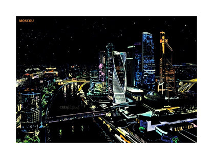 Peinture à gratter – Villes du Monde (Édition Nocturne)
